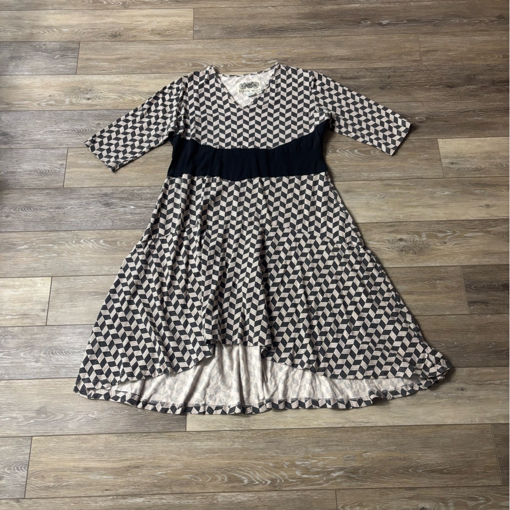 Effies Heart Dress Sz 3X Hi Lo Chevron Whimsigoth Comfy Stretch Lounge Party
